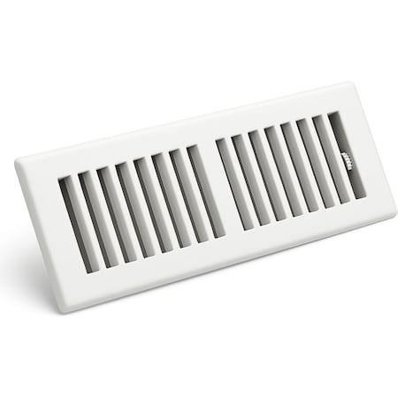 Sierra Grates 4 in. H X 14 in. W 2-Way 45 Degree Louvered, Steel, White Floor Register TWF414-WHT