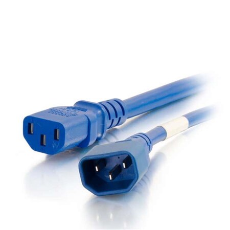 Cb Distributing 2 ft. 18AWG Power Cord - IEC320C14 to IEC320C13 - Blue ST633742