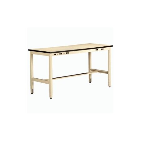 Tennsco Plastic Top Electric Workbench 30inch High 72x30 Sand TW-723030NE-SND