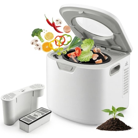 Nutrichef 4 Quart Electric Kitchen Composter, White NCCMP4LWH