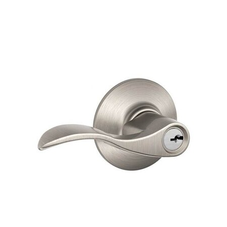 Schlage Residential Accent Lever Combo Pack with 12334 Latch and Dual Strikes Satin Nickel Finish FB50ACC619