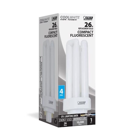 Feit Electric Feit CFL 26 W PL 2.1 in. D X 5.2 in. L Fluorescent Bulb Cool White Tubular 4100 K 1 pk PLT26E/41