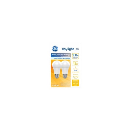 Ge Lighting Basic Series Light Bulb, General-Purpose, A19 Lamp, 100W Equivalent, Medium Base, 2PK 93131946