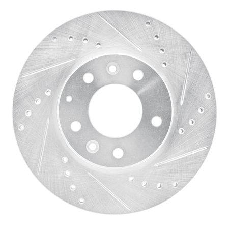 Dynamic Friction Co DFC Brake Rotor - Drilled and Slotted - Silver 631-80038R