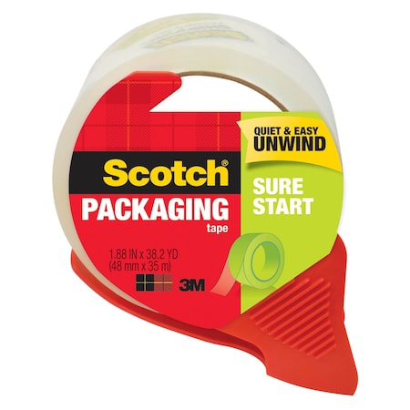 Scotch Packing Tape, 2.6 mil Thick, 1.88 in W x 38.2 yd L, 3 in Core Dia., Clear 3450S-RD-36GC