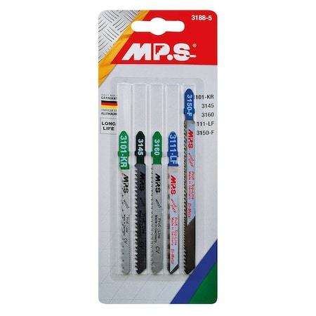 Mps Wood/Metal jig saw blade Set, 5PK 3188-5