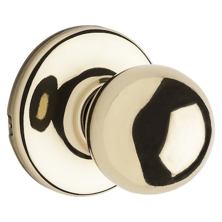 Kwikset Door Knob, Polished Brass, 138 to 134 in Thick Door, 214 in Strike 200P3CPRCLRCS