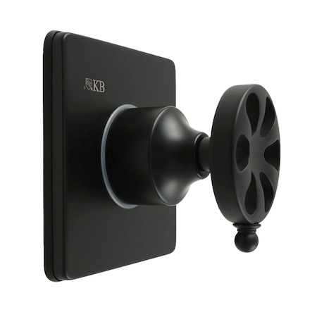 Kingston Brass Single-Handle Three-Way Diverter Valve with Square Trim Kit, Matte Black KS3040RX