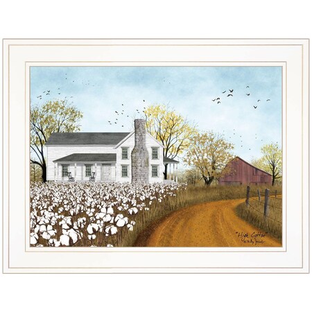 Homeroots High Cotton 1 White Framed Print Wall Art 406340