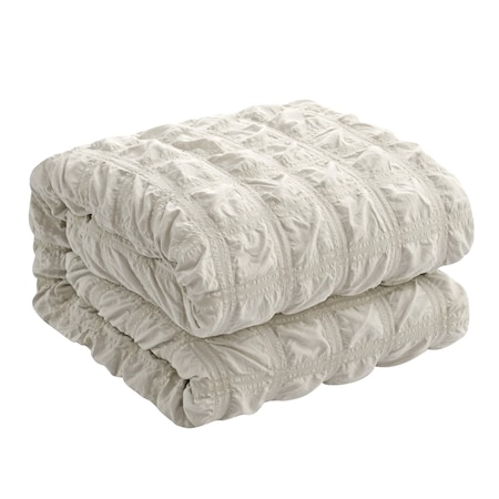 Homeroots Beige Queen Polyester 180 Thread Count Washable Duvet Cover Set 529020