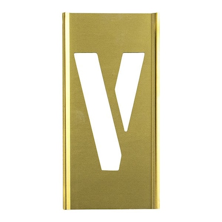 C.H. Hanson Stencil Sort-1" Brass Gothic V, Letter, Gothic Font, Brass, 1 Pieces 10008V