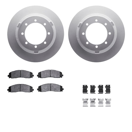 Dynamic Friction Co DFC GEOSPEC Coated Rotor- Heavy Duty Brake Pad includes Hardware 4412-54073