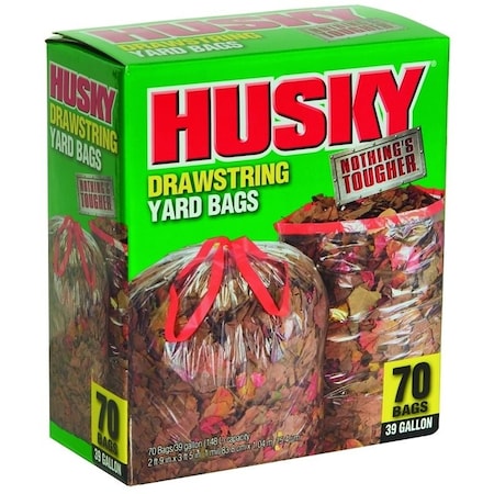 Husky -M Yard Bag, 39 gal Capacity, Clear HK39DS070C