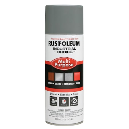 Rust-Oleum Spray Paint, Smoke Gray, Gloss, Solvent, 12 oz 1688830