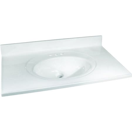 Fgi Vanity Top, 37 in OAL, 22 in OAW, Marble, White, Countertop Edge WW-2237