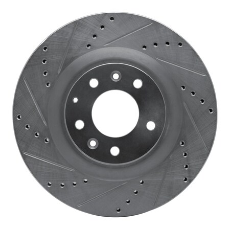 Dynamic Friction Co DFC Brake Rotor - Drilled and Slotted - Silver 631-80069L