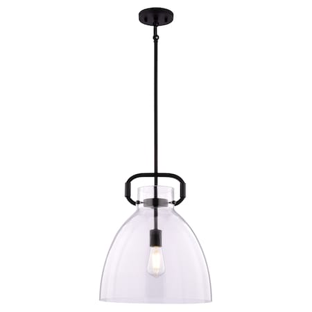 Vaxcel Madrona 1 Light Black Contemporary Pendant Light Clear Glass P0432