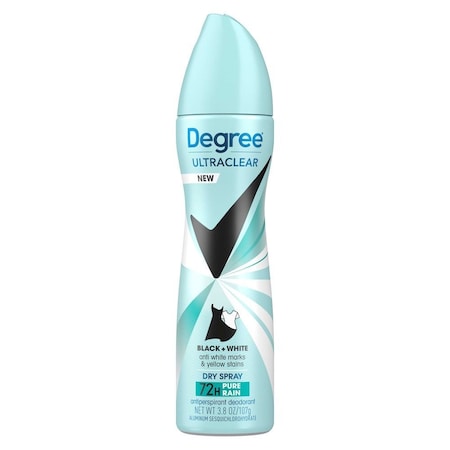 Degree UltraClear Pure Rain Black Plus White Antiperspirant Deodorant Dry Spray for Women, 3.8oz, 12PK 68606449