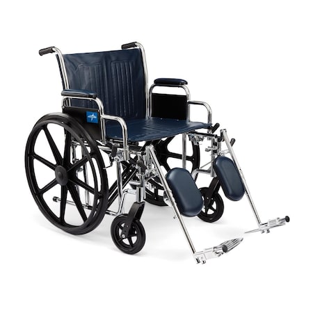 Medline Excel Extra-Wide Wheelchair, 24in Seat, Removable Desk-Length Arms, Elevating Leg Rests MDS806950