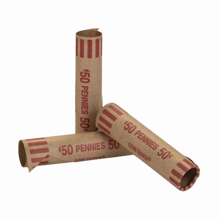 Controltek Crimped End Coin Wrappers, Pennies, $.50, 1000PK 560051
