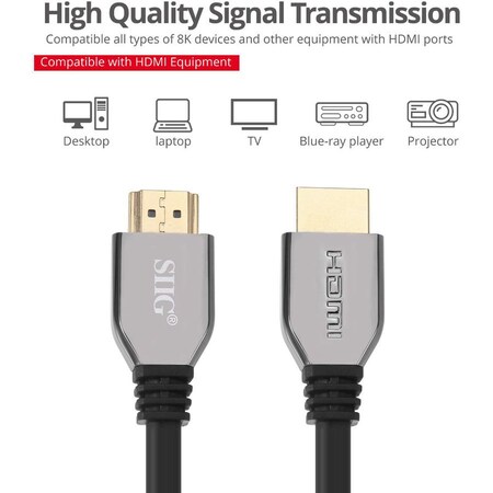 Siig 6.6FT ULTRA HIGH SPEED HDMI CABLE, 48GBPS, SUPPORTS ULTRA HIGH DEFINITION RESOLU CB-H21511-S1