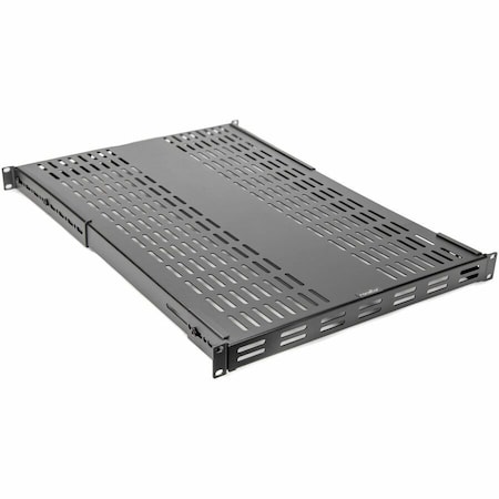 Rocstor 1U UNIVERSAL ADJUSTABLE MOUNTING DEPTH VENTED STEEL SHELF - 265LBS 120KG WEIGHT Y10E074-B1
