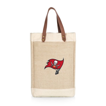 Picnic Time Family Of Brands NFL Tampa Bay Buccaneers - Pinot Jute 2 Bottle Insulated Wine Bag 539-02-187-304-2