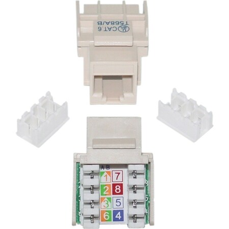 Cable Wholesale Slimline Cat6 Keystone Jack, Beige/Ivory, RJ45 Female to 110 Punch Down 326-120IV