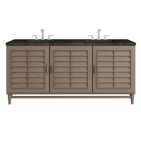 James Martin Vanities Portland 72" Double Vanity, Whitewashed Walnut, w/ 3 CM Phantome Eclos Top 620-V72-WW-3PHT