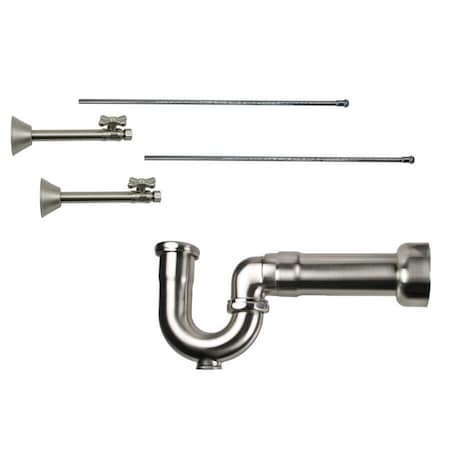 Mountain Plumbing Lavatory Kit - Brass Cross Handle 1/4 Turn Valve MT631-NL in Brushed Nickel MT631MASS-NL/BRN