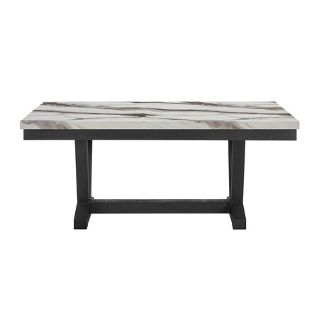Homeroots 72" Black Wood Trestle Base Dining Table 654252