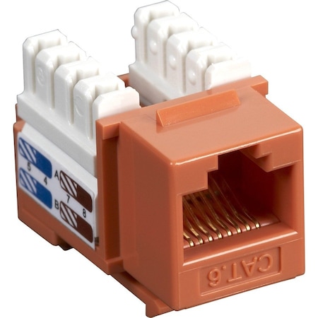 Black Box Connect Cat6 Rj-45 Keystone Jack Unshielded Orange 25-Pack CAT6J-OR-25PAK