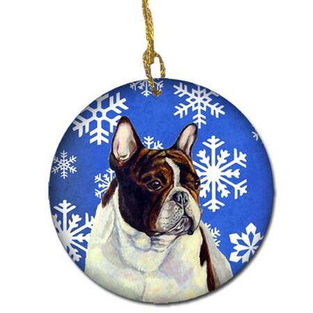 Carolines Treasures French Bulldog Winter Snowflake Holiday Ceramic Ornament LH9292-CO1