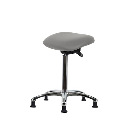 Blue Ridge Ergonomics Class 100 Clean Room Vinyl Sit-Stand-Standing Height with Stat Glides in Dove Trailblazer Vinyl CLR-VSTSS-CR-NF-RG-8567