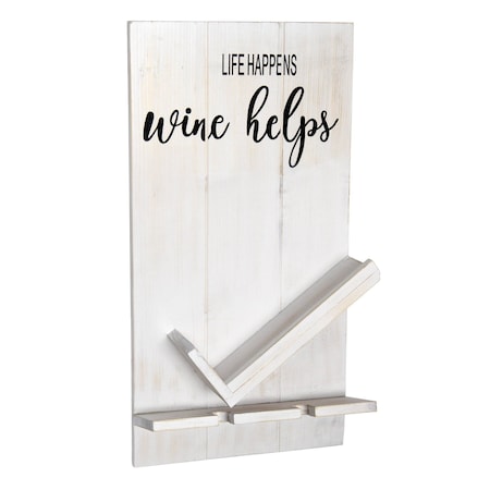 Homeroots 4" White Wood Entertainment Organizer 661173