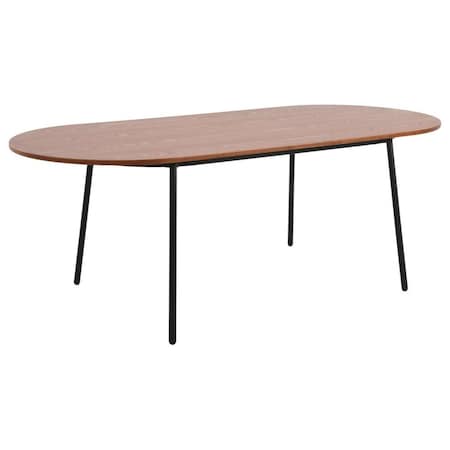 Leisuremod Oval 82.7 in W, 29.5 in L, MDF/Steel, Walnut TT84WN