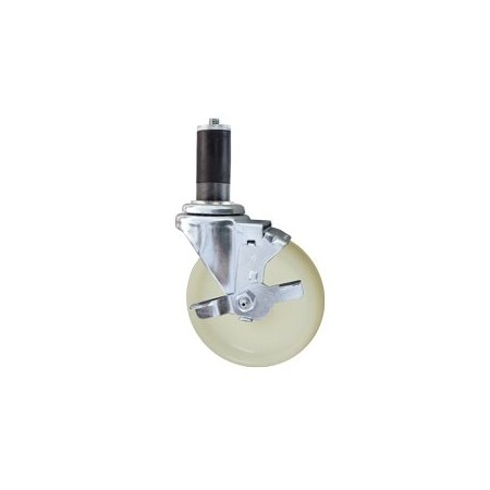 Service Caster 4'' SS Nylon Swivel 1-1/8'' Expanding Stem Caster with Brake SCC-SSEX20S414-NYS-TLB-118