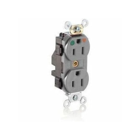 Leviton Lev-Lok Hospital Grade Tamper Resistant Duplex Receptacle, 15 Amp, 125 Volt MT820-IGG