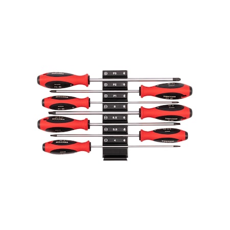 Tekton 7pc Phillips and Slotted Screwdriver Set with Modular Organizers - 8in Shanks (#1 - #3, 4 - 8 mm) DWZ90122