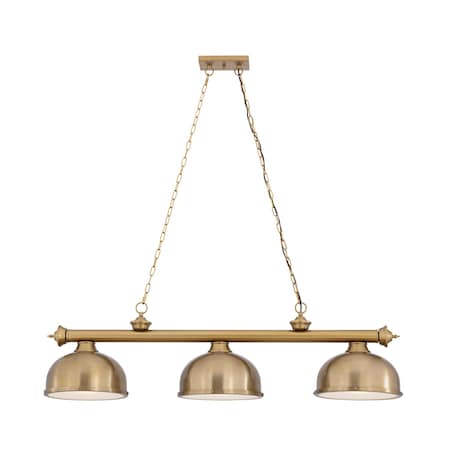 Z-Lite Cordon Heritage Brass 3 Light Billiard 2306-3HBR-D12HBR