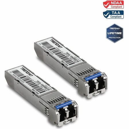 Trendnet 2-PACK 10G SFP+ SINGLE MODE LC MODULE (10KM), 2PK TEG-10GBS10/2