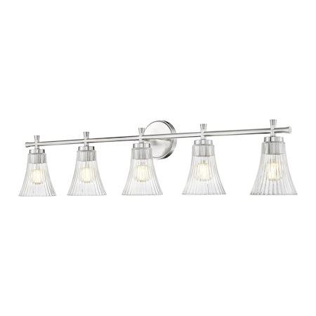 Z-Lite Belle 5-Light Vanity, 42 in W, Brushed Nickel 7519-5V-BN