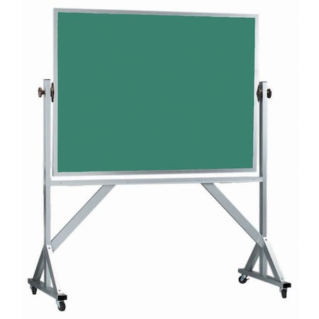 Aarco Mobile Reversible Freesting Green Porcelain Chalkboard w/ Clear Satin Anodized Al Frame, 36''Hx48''W ARS3648G