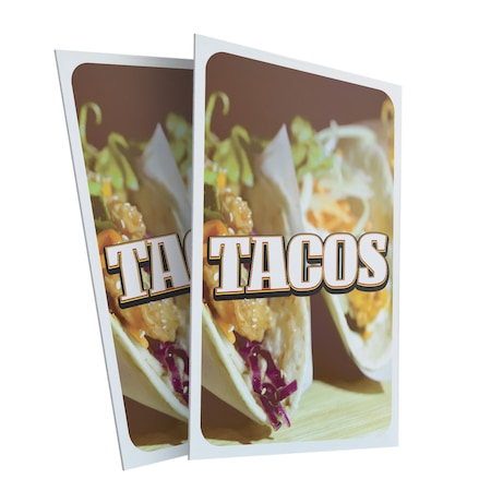 Signmission Tacos, Plastic Signs Only 24 Inch x 36 Inch, Corrugated Plastic, 2PK CSB-2436-2PACK-30426