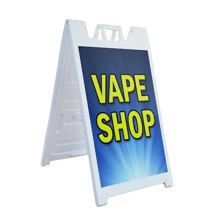 Signmission Vape Shop, A-Frame & 2 Decals Installed, Heavy-Duty Plastic Frame SBHD-D-2436-Vape Shop
