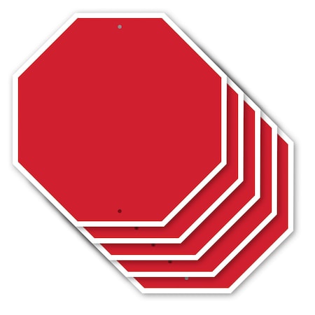 Signmission Blank Sign Red Background, 10 inch X 10 inch, Aluminum Metal Signs, 5PK OC-A-5Pack-10-28