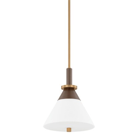 Troy Lighting Staton 1 Light Pendant 12 In. Patina Brass/Bronze F4212-PBR/BRZ