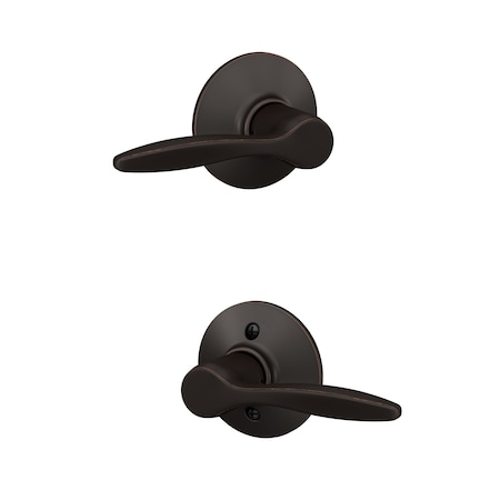 Schlage Residential Delfayo Lever Passage Lock with 16080 Latch and 10027 Strike Aged Bronze Finish F10DEL716