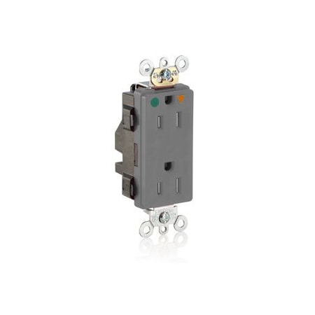 Leviton Hospital Grade Decora Receptacle, 15 Amp, 125 Volt MDT82-IGG