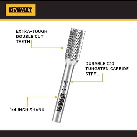 Dewalt SINGLE CARBIDE BURR SIZE SA-3 DXCBTJSA3